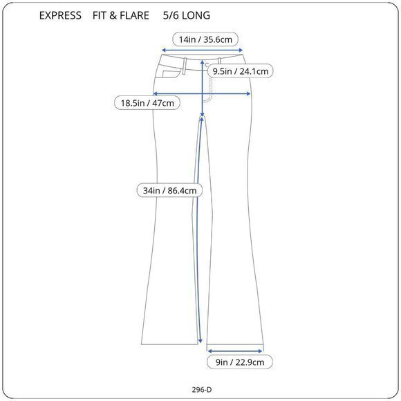 Vintage Express Fit & Flare Jeans Low Rise Sculpted Stretch 5 6 Long Tall - Picture 3 of 12